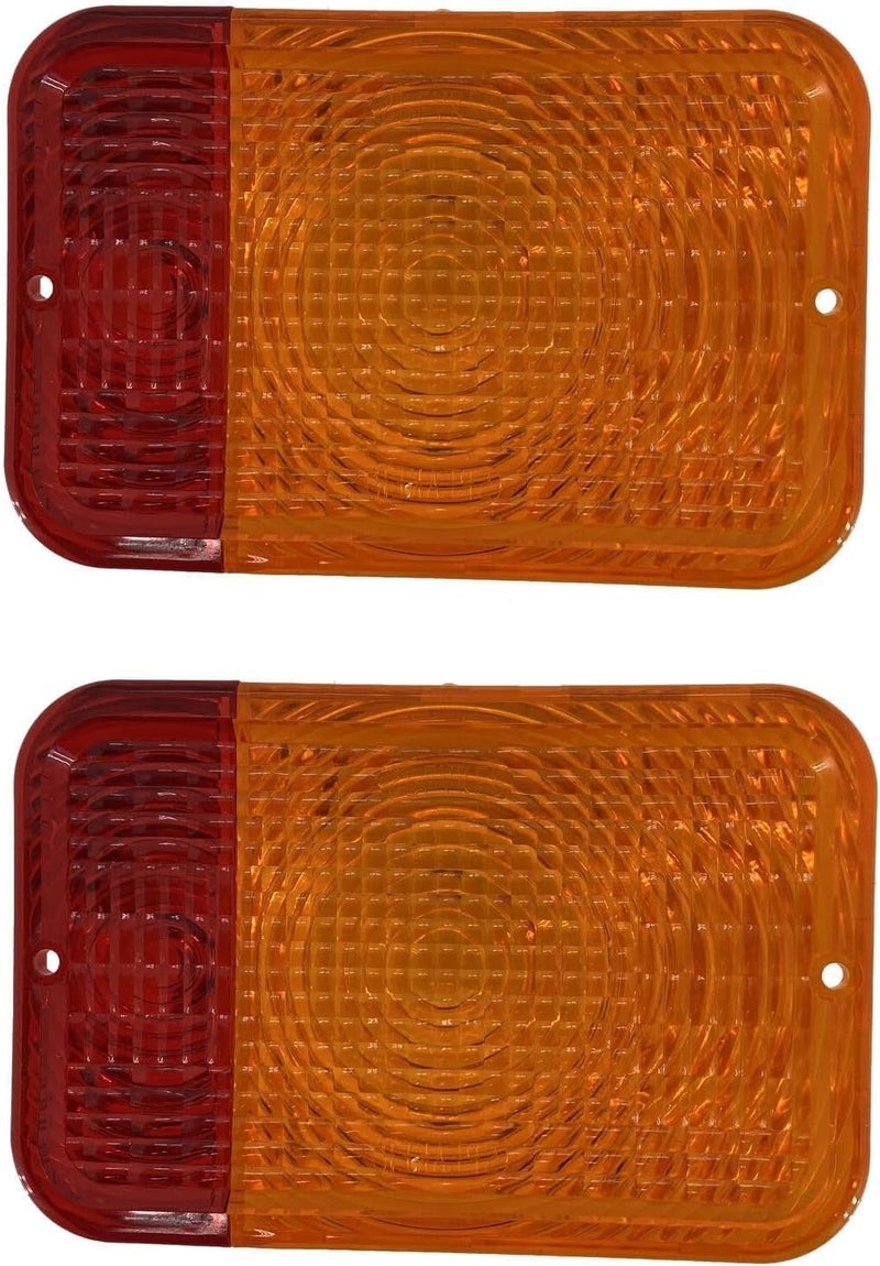 Sootim Replacement Red/Amber Lens RE70021 Fits JD 1023E (-310,000) 1026R (-310,000) 2210 2305 3032E(-610,000) 3038E(-610,000) 5415H 5615 5715 5715HC 5425N 5725N Tractor Lens Warning/Tail LAMP（2 Pack） - Image 1